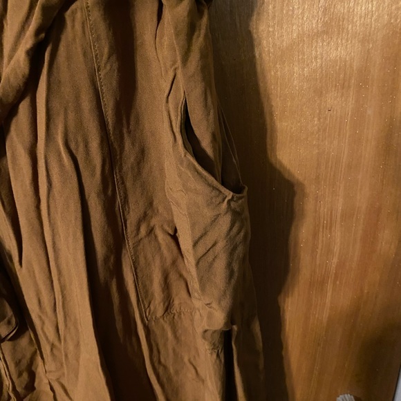 Monteau dark mustard short sleeve button up shirt midi dress - Picture 5 of 7